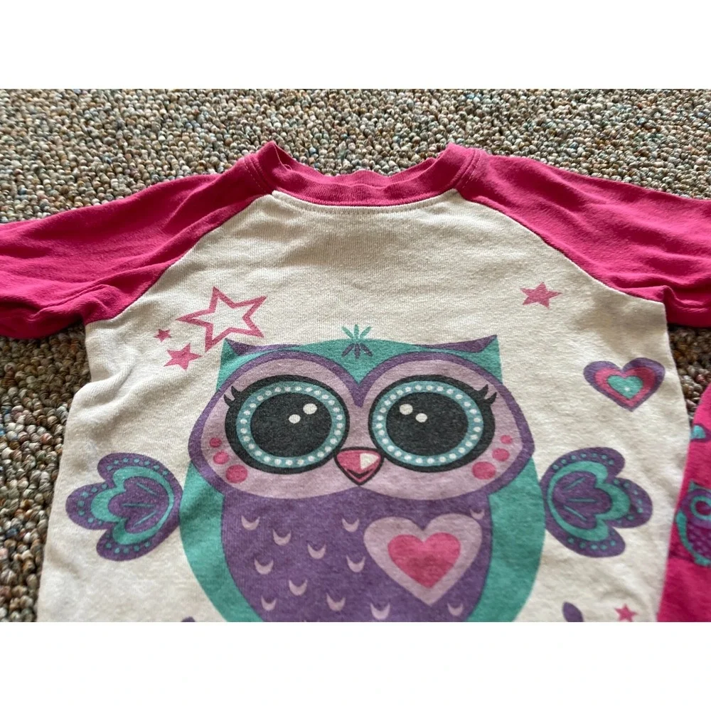 Joyond Girls Pink Owl Shorts PJs 2T